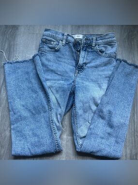 Mango Straight-Leg Jeans in Light Blue